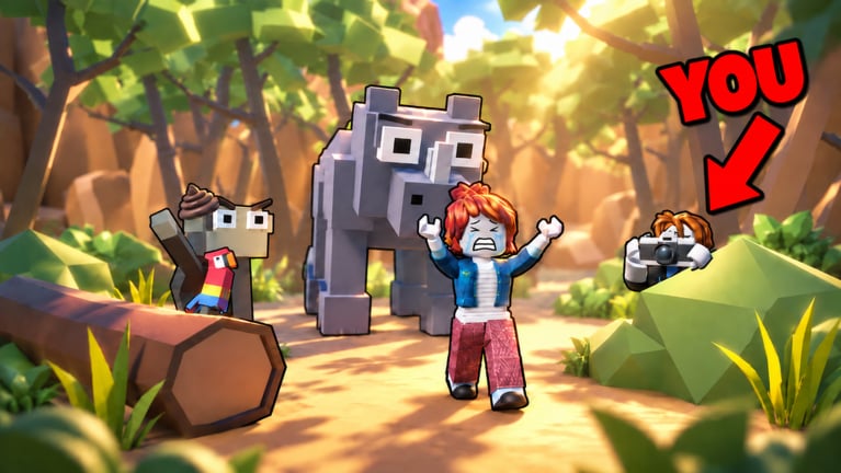Film Animals camp and safari map overview on Roblox